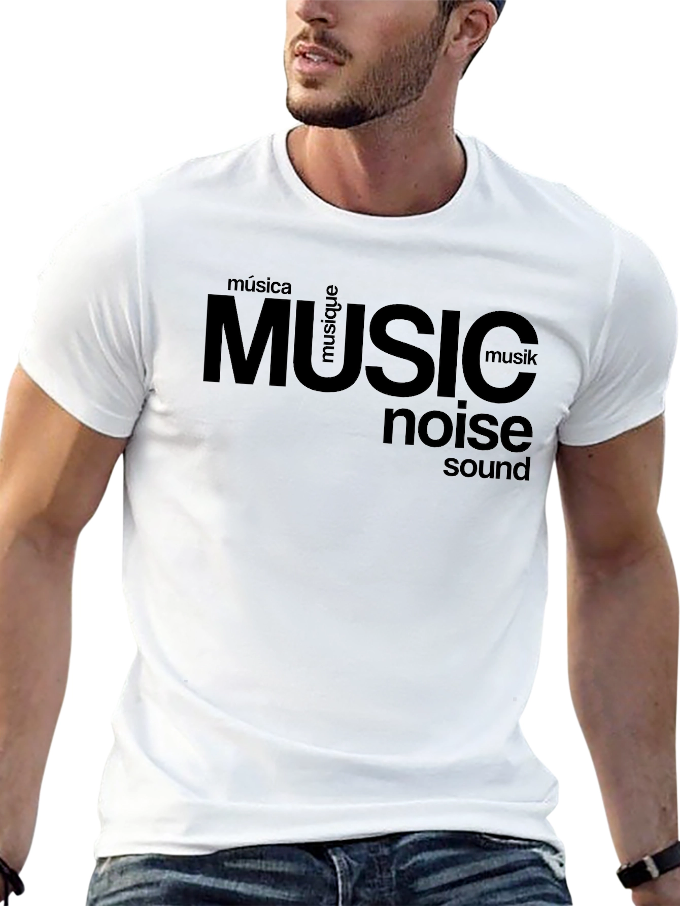Music & Sound Typography Black T-Shirt