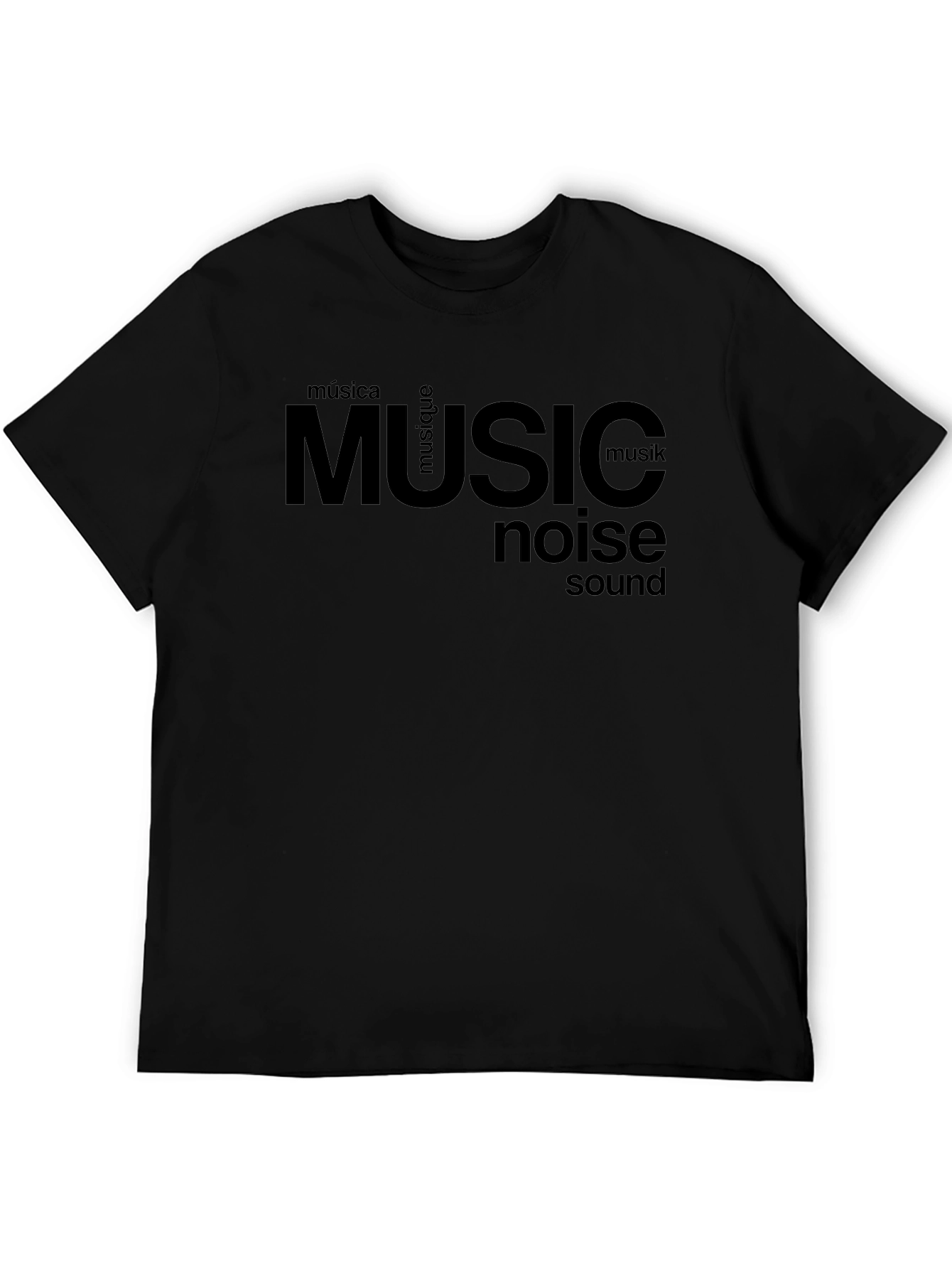 Music & Sound Typography Black T-Shirt