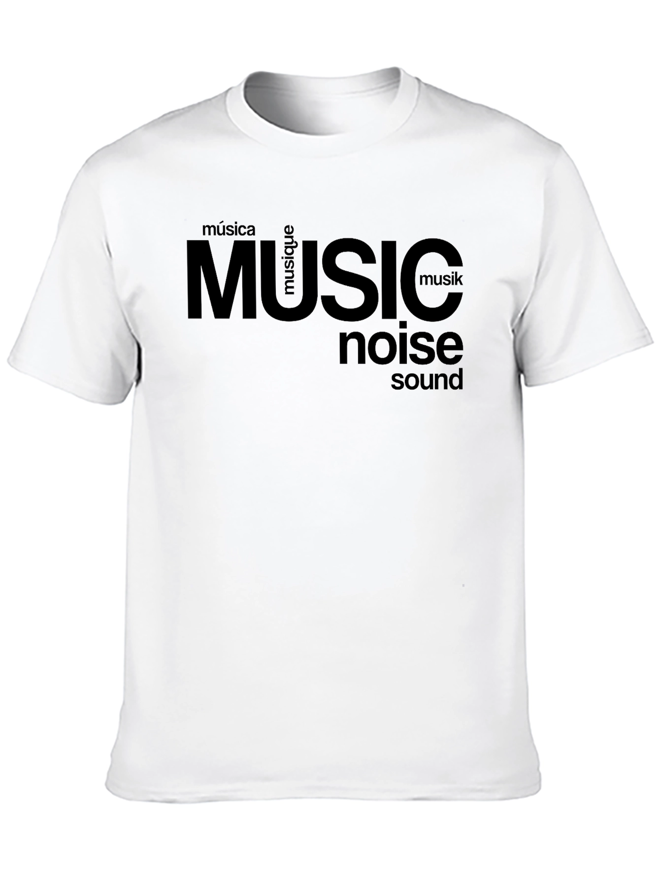 Music & Sound Typography Black T-Shirt