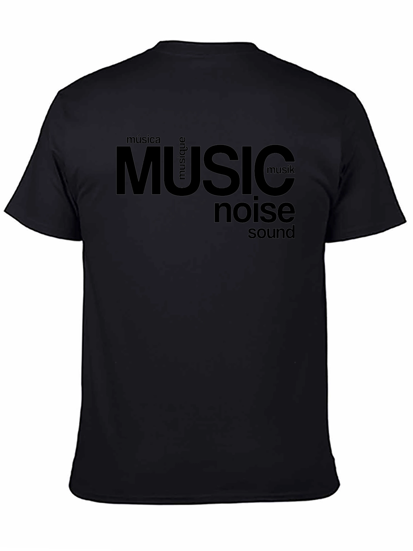 Music & Sound Typography Black T-Shirt