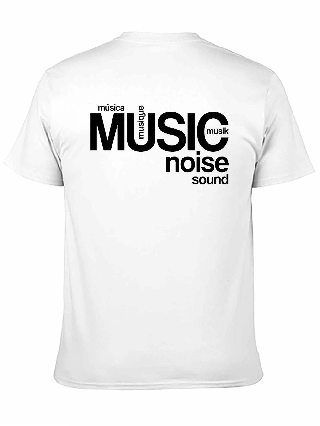 Music & Sound Typography Black T-Shirt