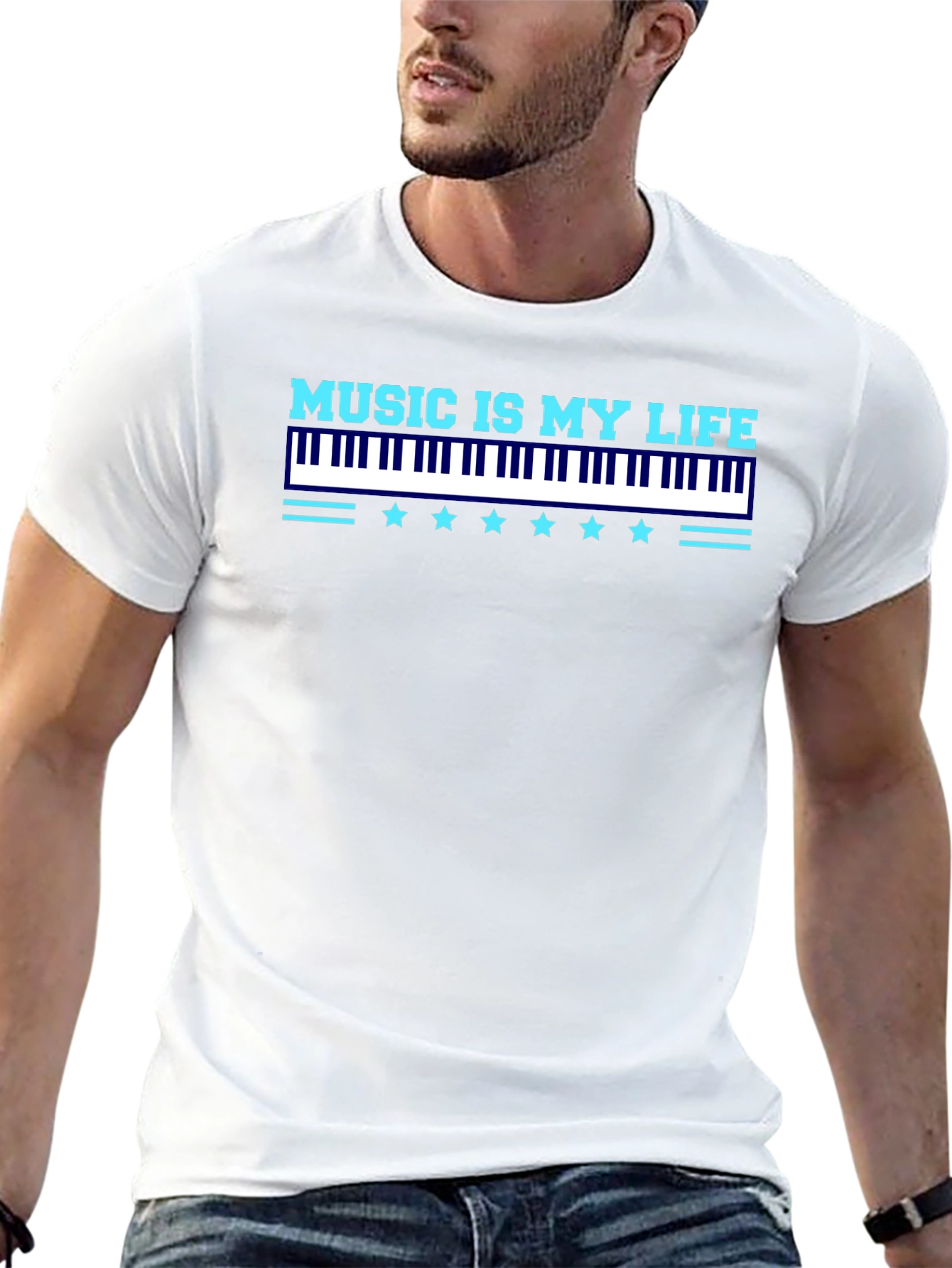 Music Is My Life Black Graphic Tee