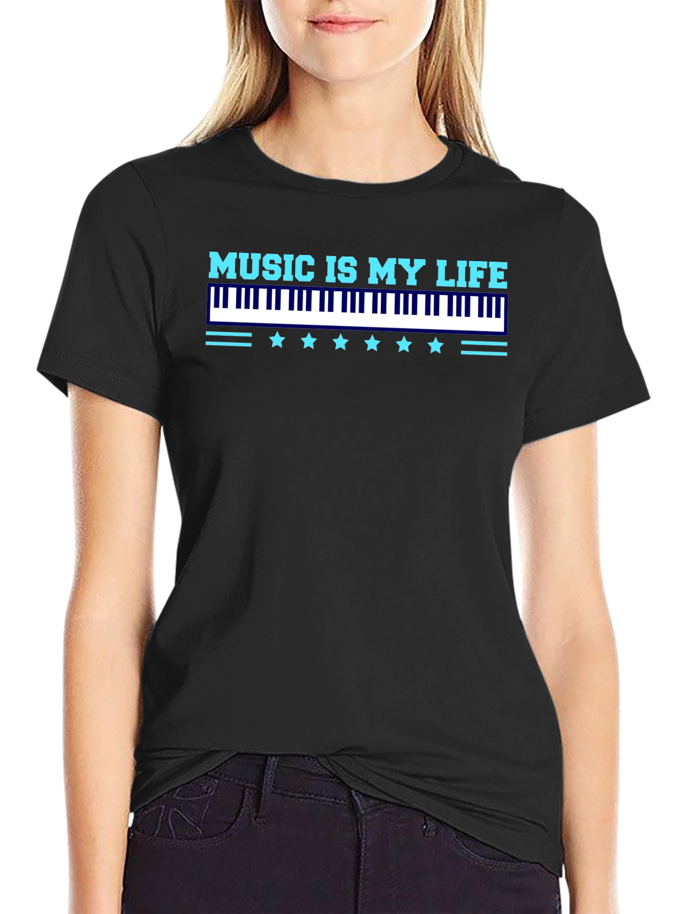 Music Is My Life Black Graphic Tee