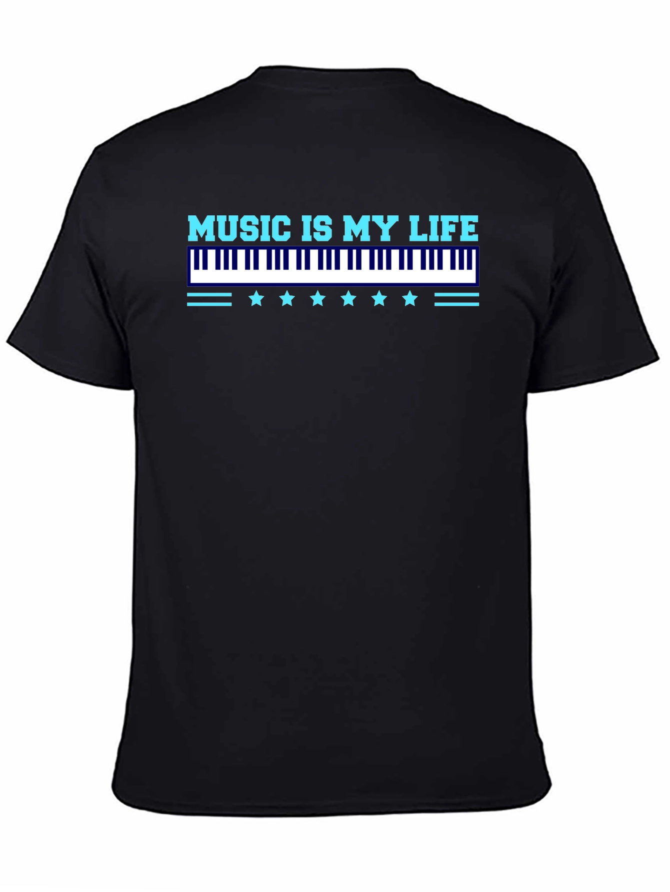 Music Is My Life Black Graphic Tee