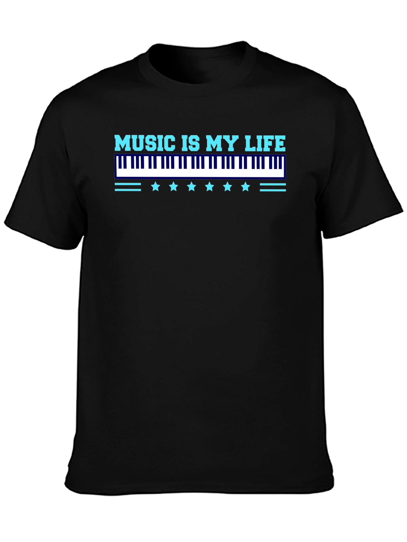 Music Is My Life Black Graphic Tee