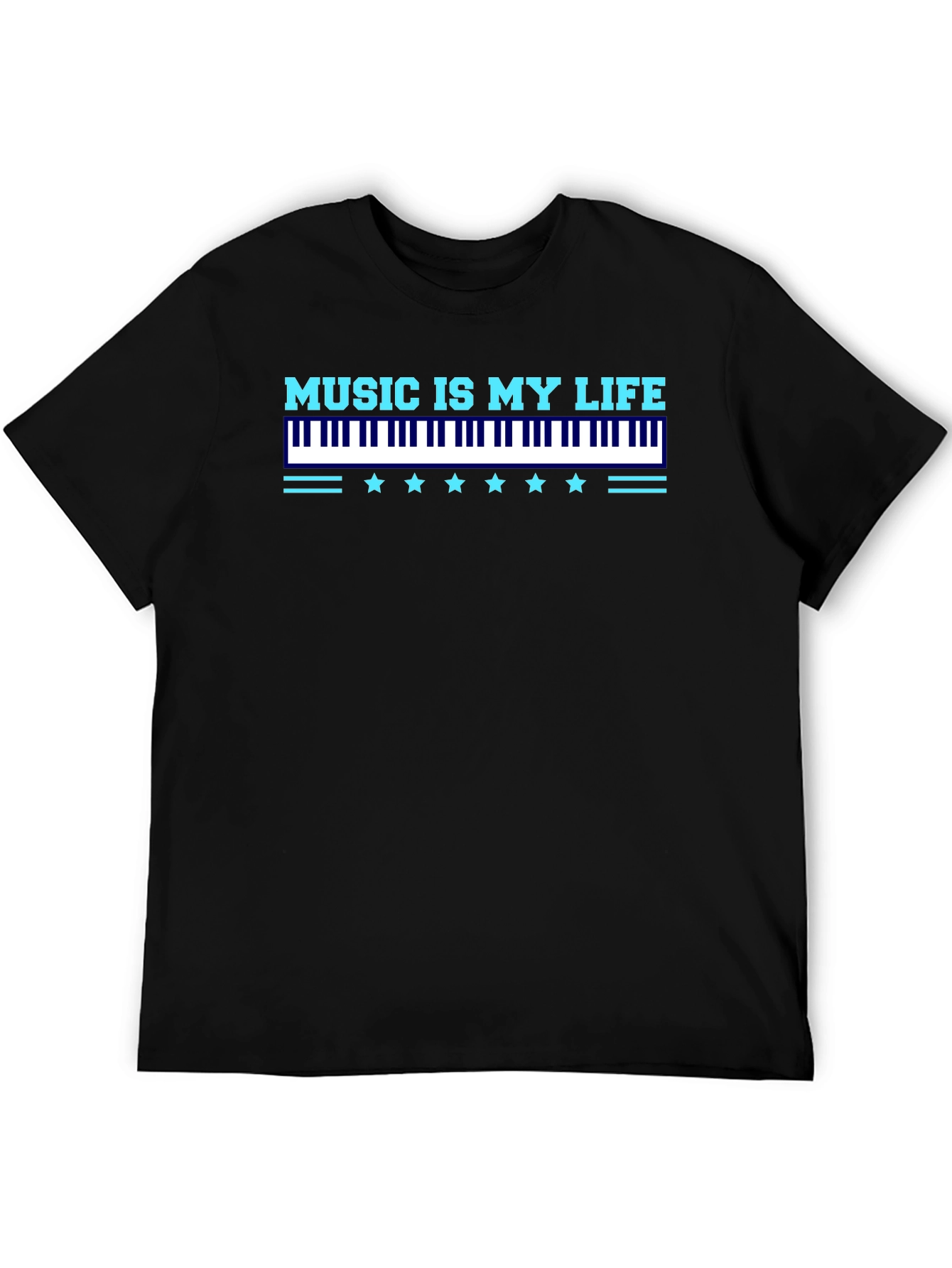Music Is My Life Black Graphic Tee