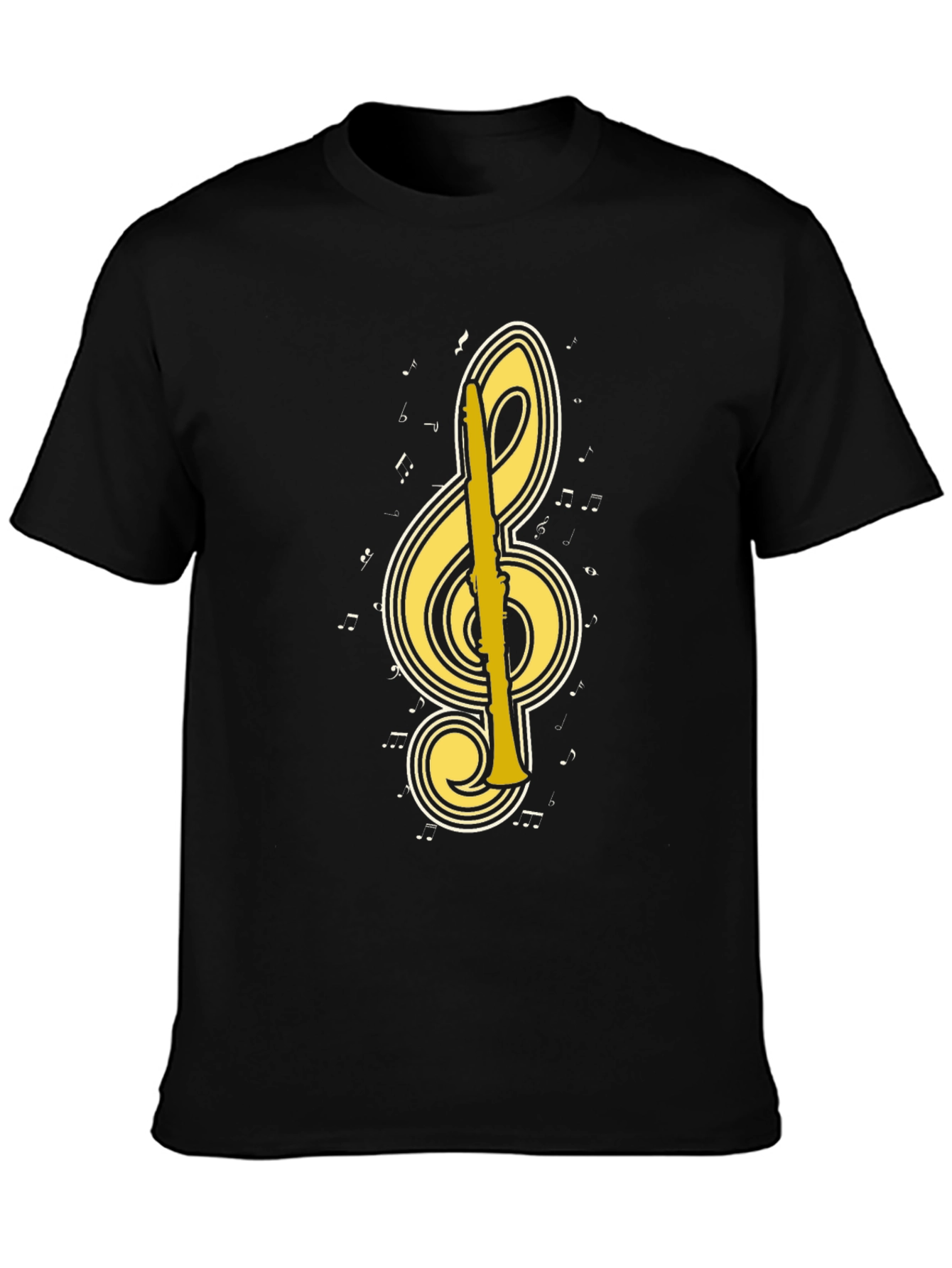 Music Lover T-Shirt: Treble Clef Clarinet Tee