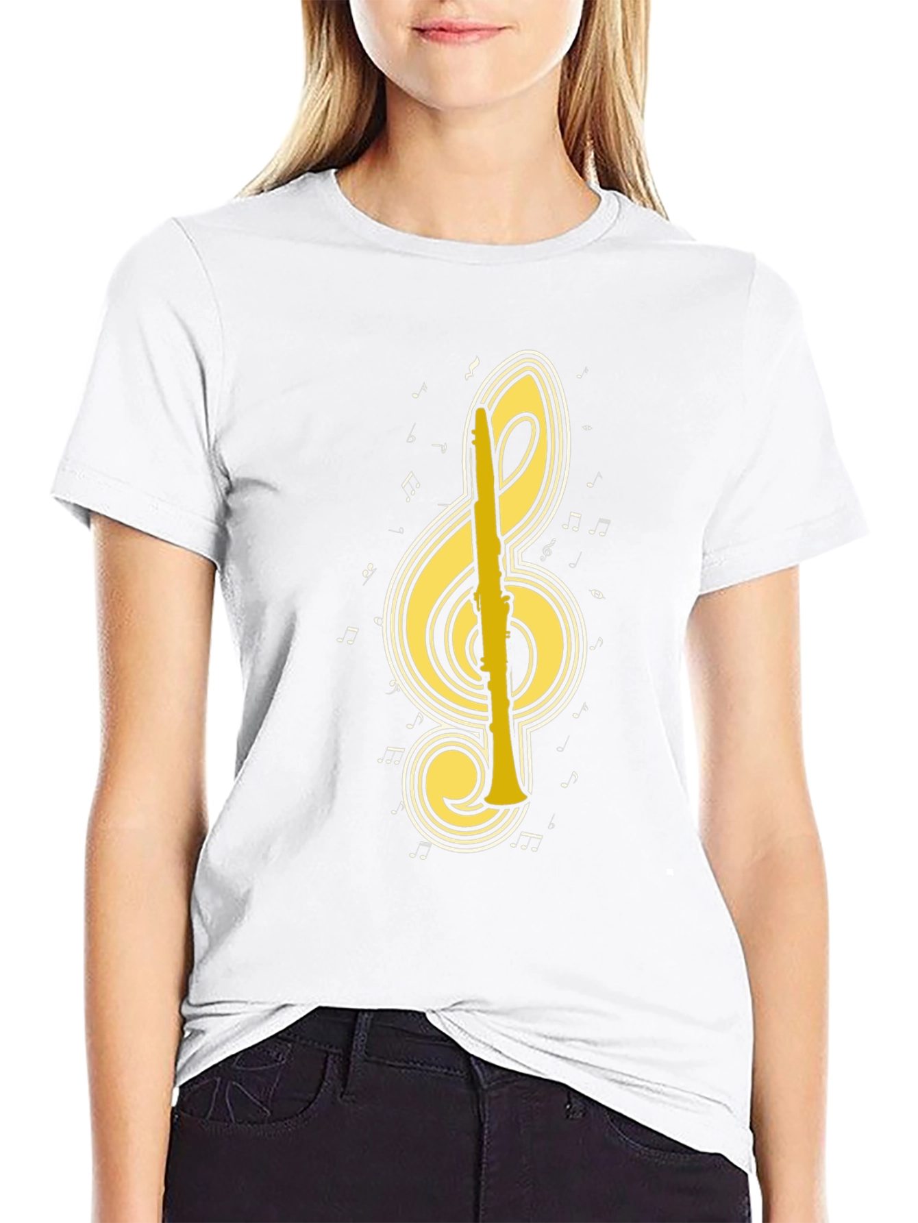 Music Lover T-Shirt: Treble Clef Clarinet Tee