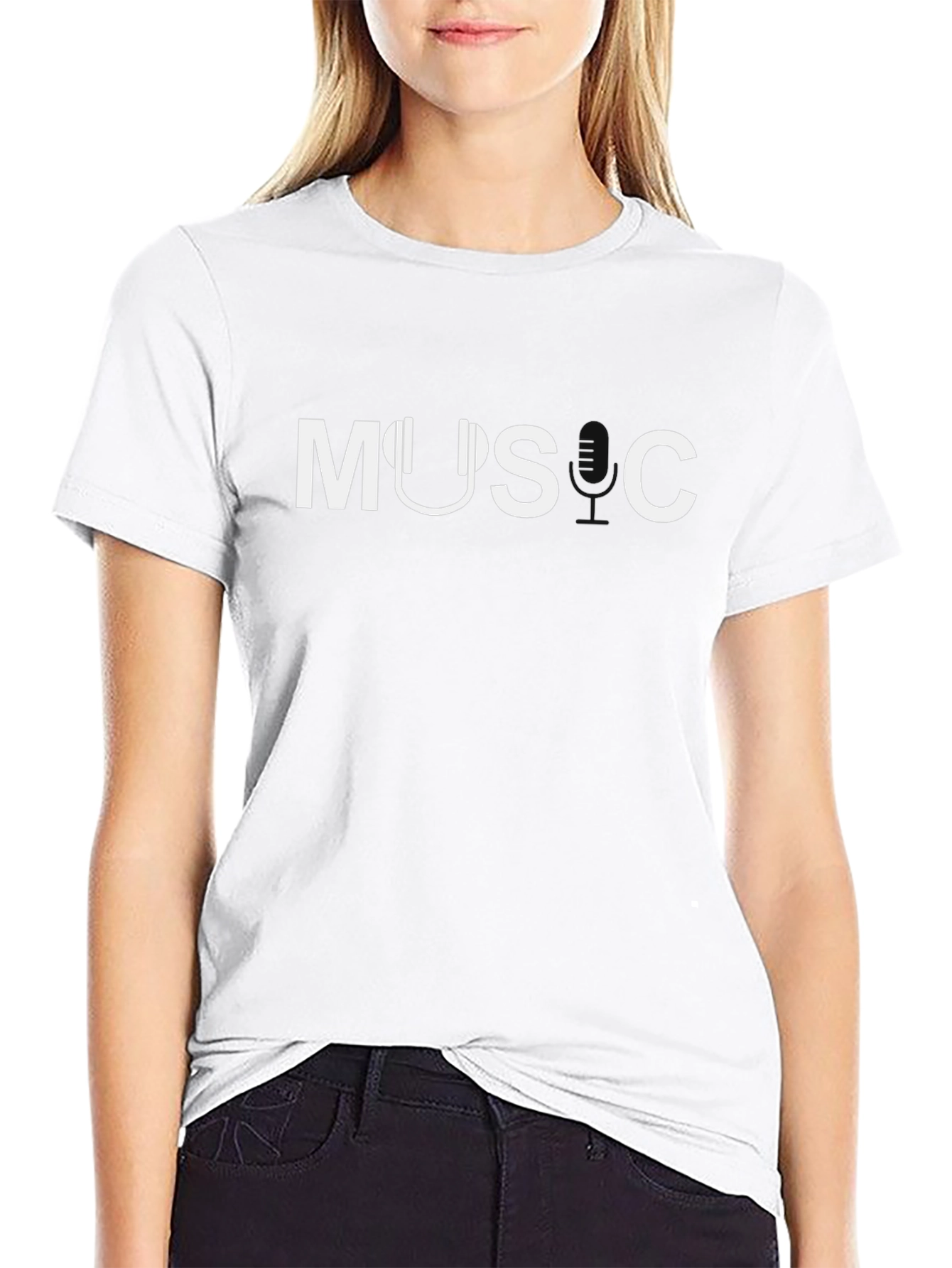 Music Headphone Graphic T-Shirt - Black