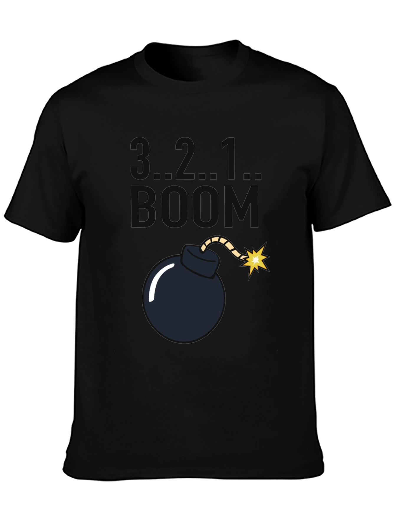 3..2..1.. BOOM! Bomb Graphic Black T-Shirt