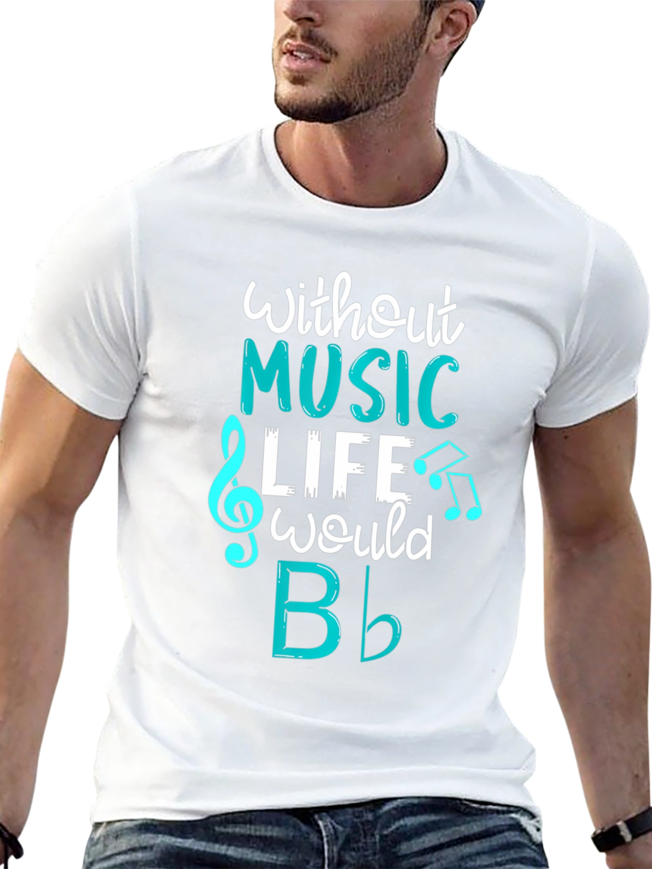 Music Lovers T-Shirt: Without Music Life Would B Flat