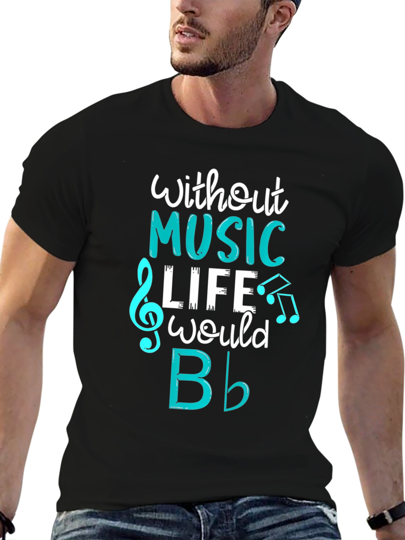 Music Lovers T-Shirt: Without Music Life Would B Flat