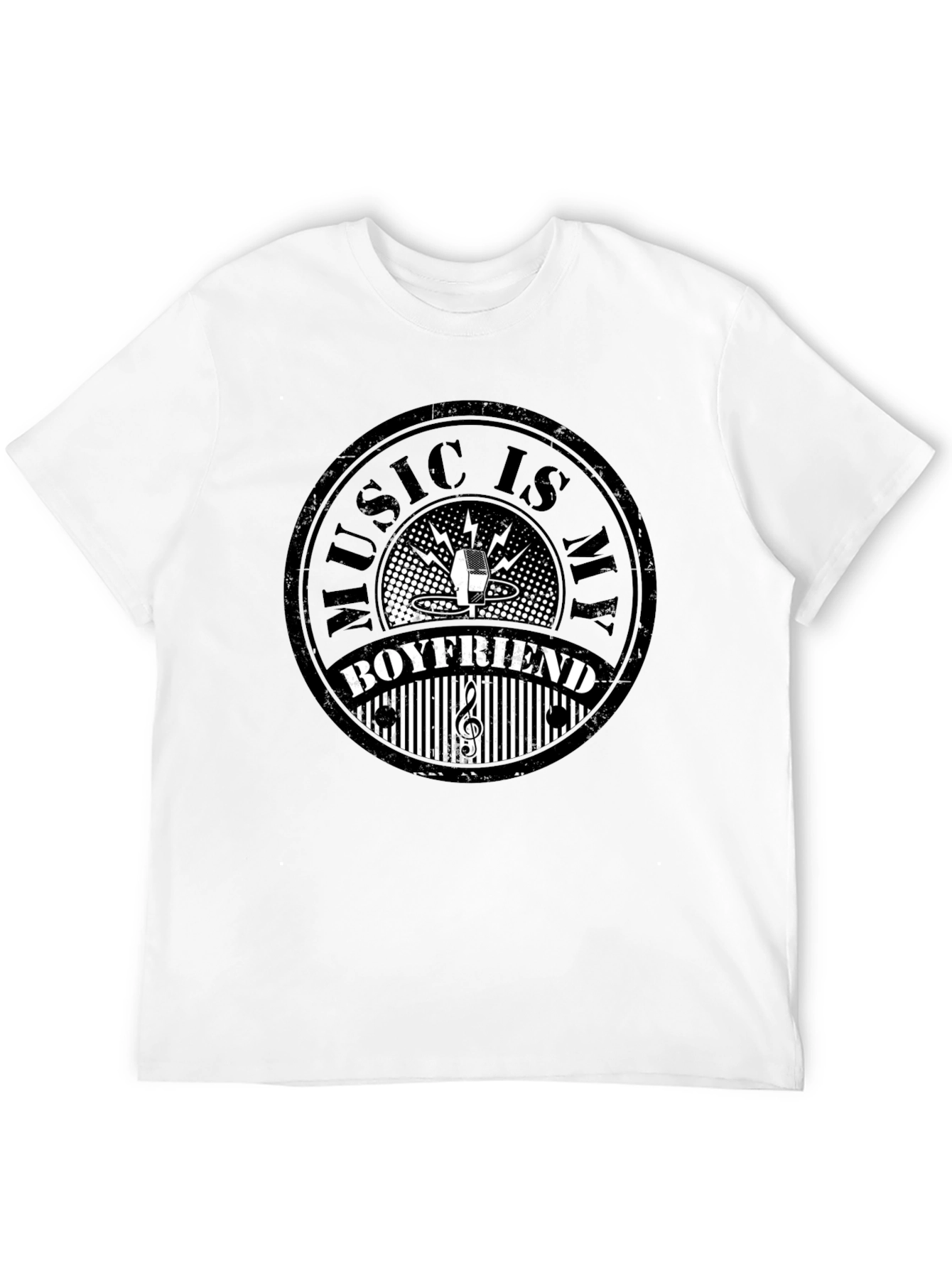 Music is My Boyfriend Black Graphic Tee