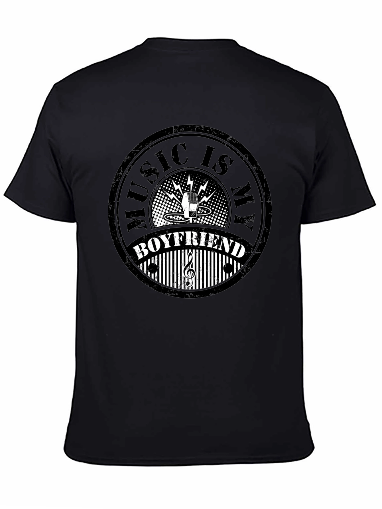 Music is My Boyfriend Black Graphic Tee