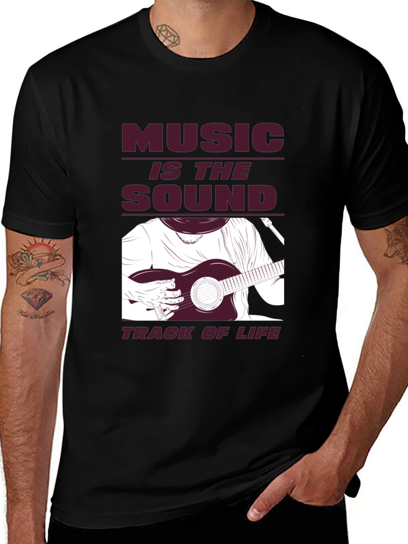 Music is Life Graphic Tee - Black Cotton T-Shirt