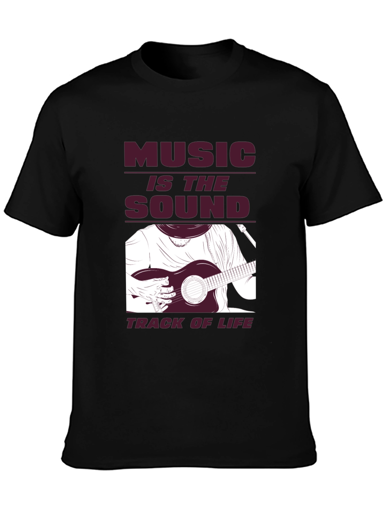 Music is Life Graphic Tee - Black Cotton T-Shirt