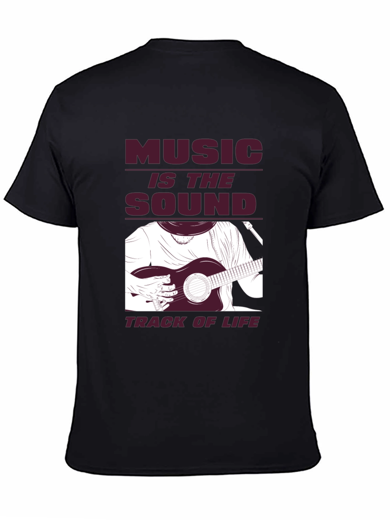 Music is Life Graphic Tee - Black Cotton T-Shirt
