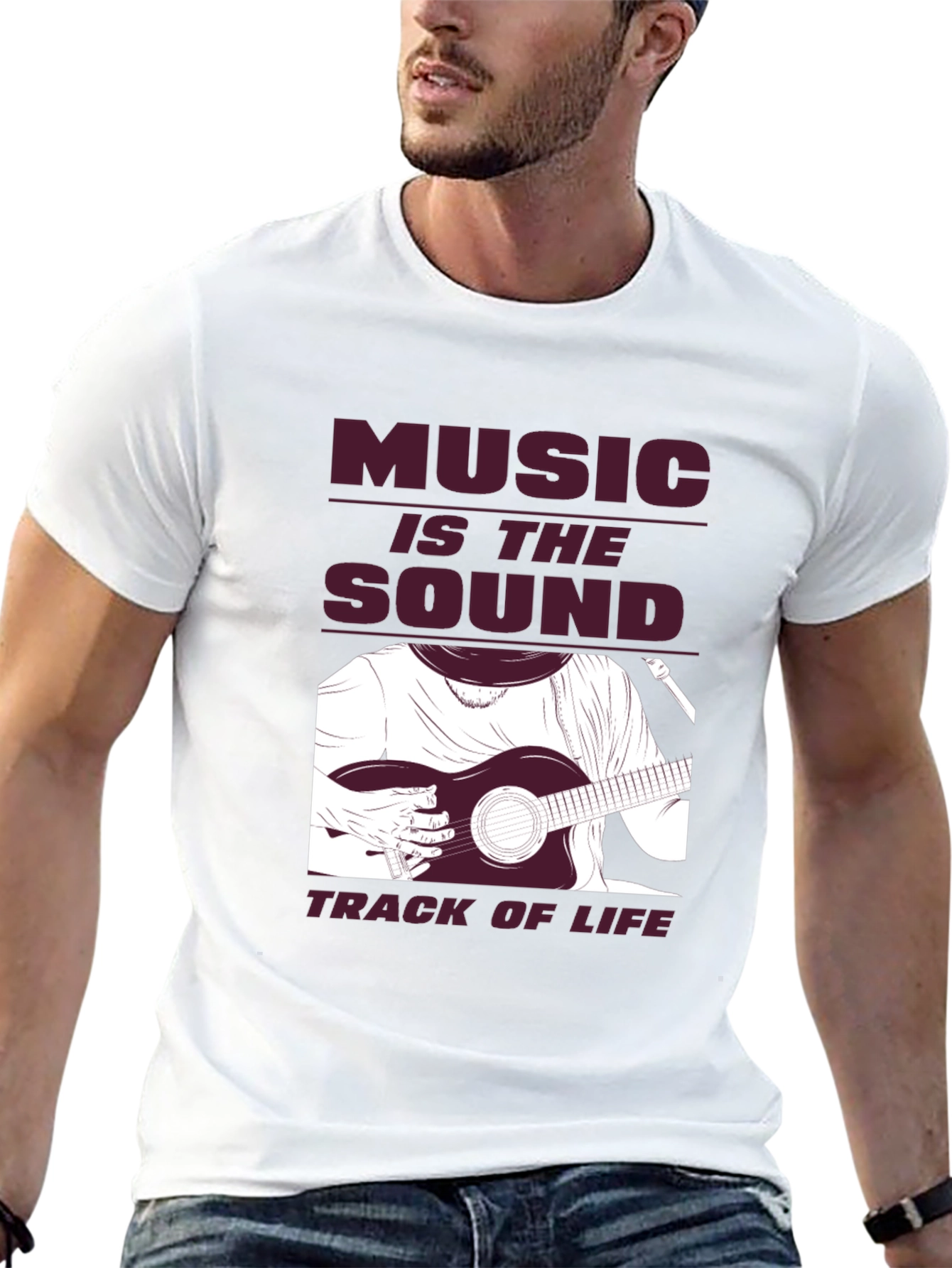 Music is Life Graphic Tee - Black Cotton T-Shirt