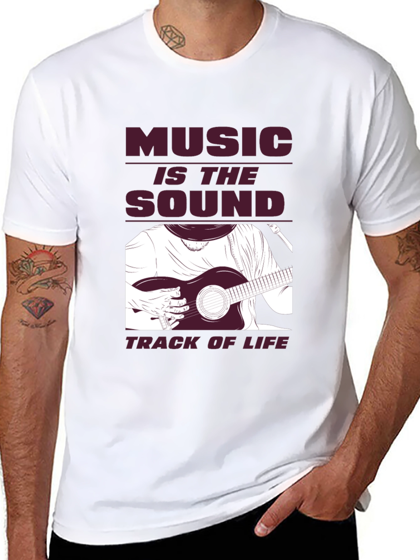 Music is Life Graphic Tee - Black Cotton T-Shirt