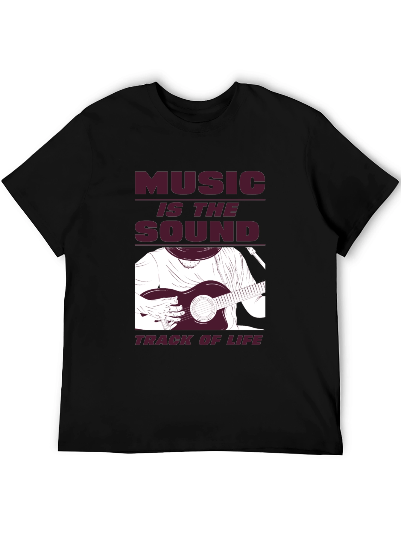 Music is Life Graphic Tee - Black Cotton T-Shirt