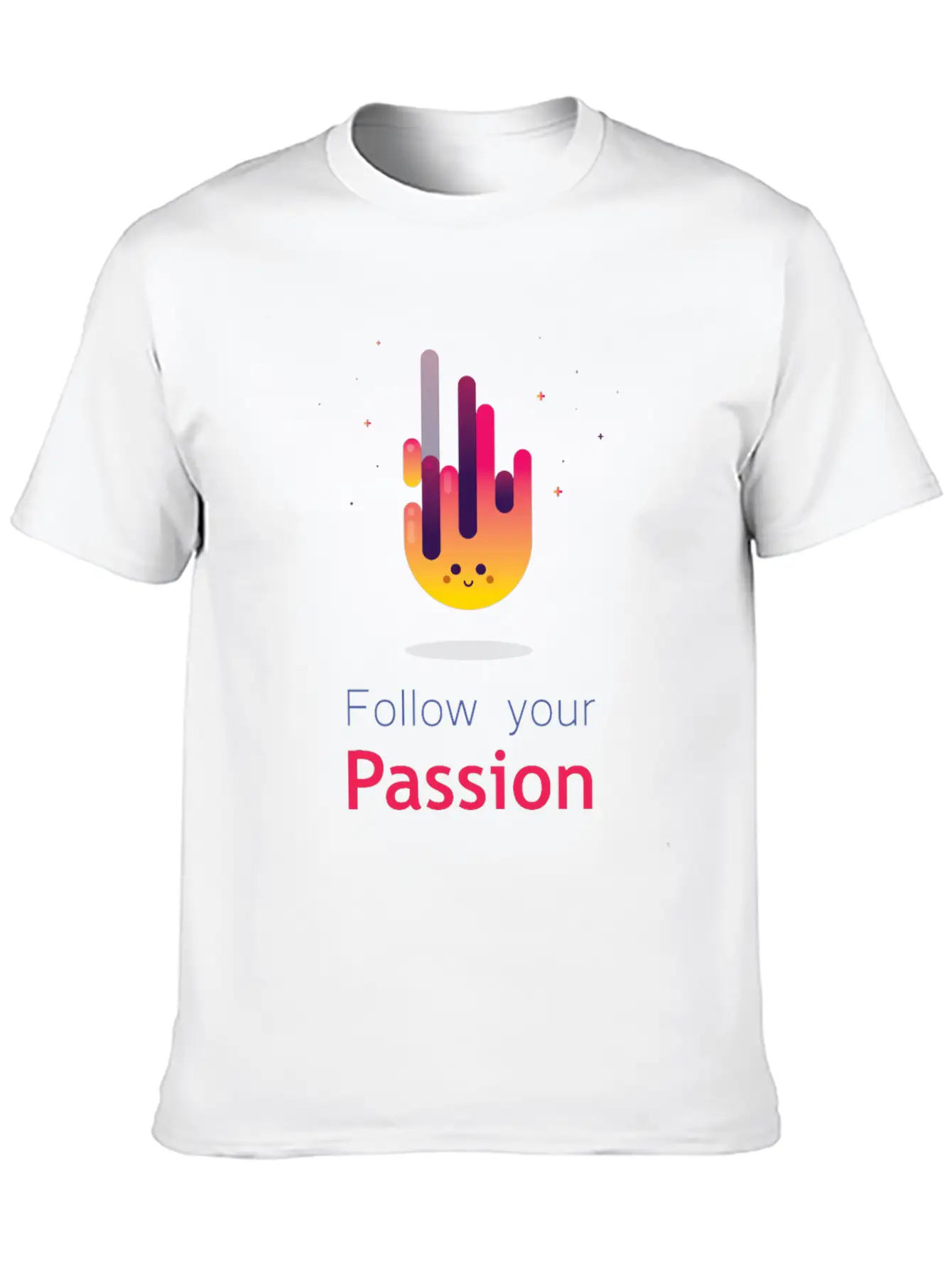 "Follow Your Passion" Cute Fire Inspirational Essential Cotton Tee For Daily Outfits – Unisex Style