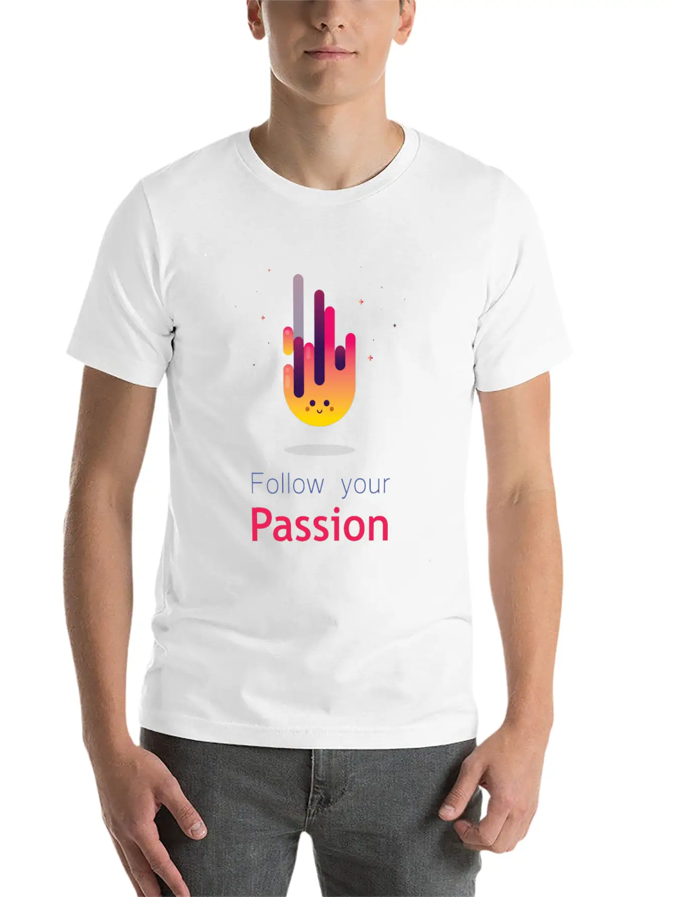 "Follow Your Passion" Cute Fire Inspirational Essential Cotton Tee For Daily Outfits – Unisex Style