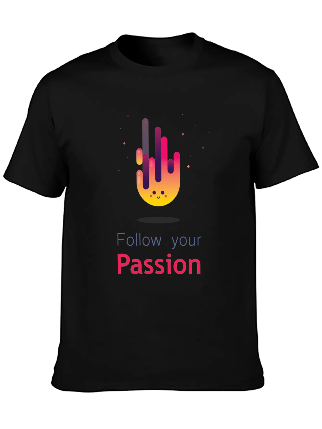 "Follow Your Passion" Cute Fire Inspirational Essential Cotton Tee For Daily Outfits – Unisex Style