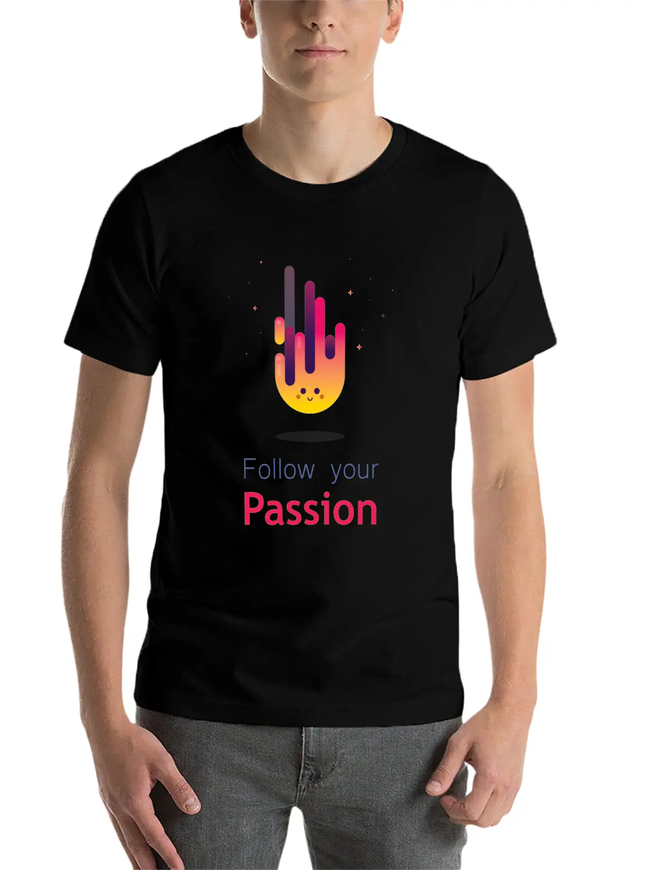 "Follow Your Passion" Cute Fire Inspirational Essential Cotton Tee For Daily Outfits – Unisex Style