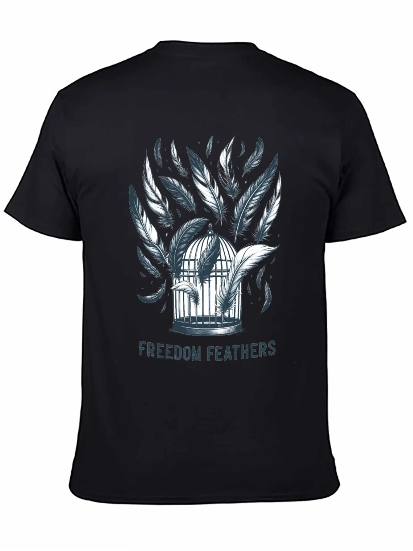 "Freedom Feathers: Soaring To Liberation" Classic Crew Neck Graphic Tee – Everyday Minimal Look