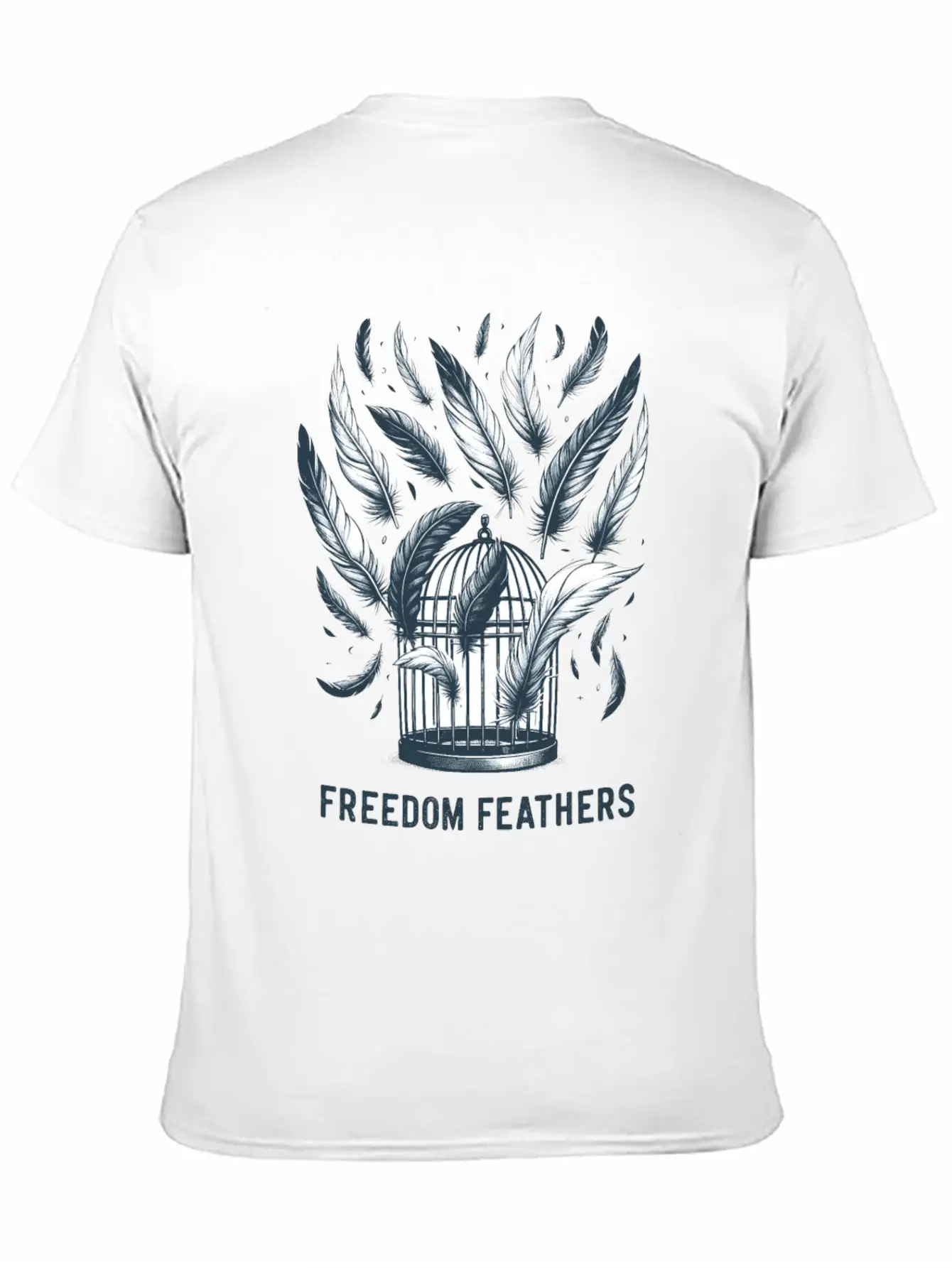 "Freedom Feathers: Soaring To Liberation" Classic Crew Neck Graphic Tee – Everyday Minimal Look