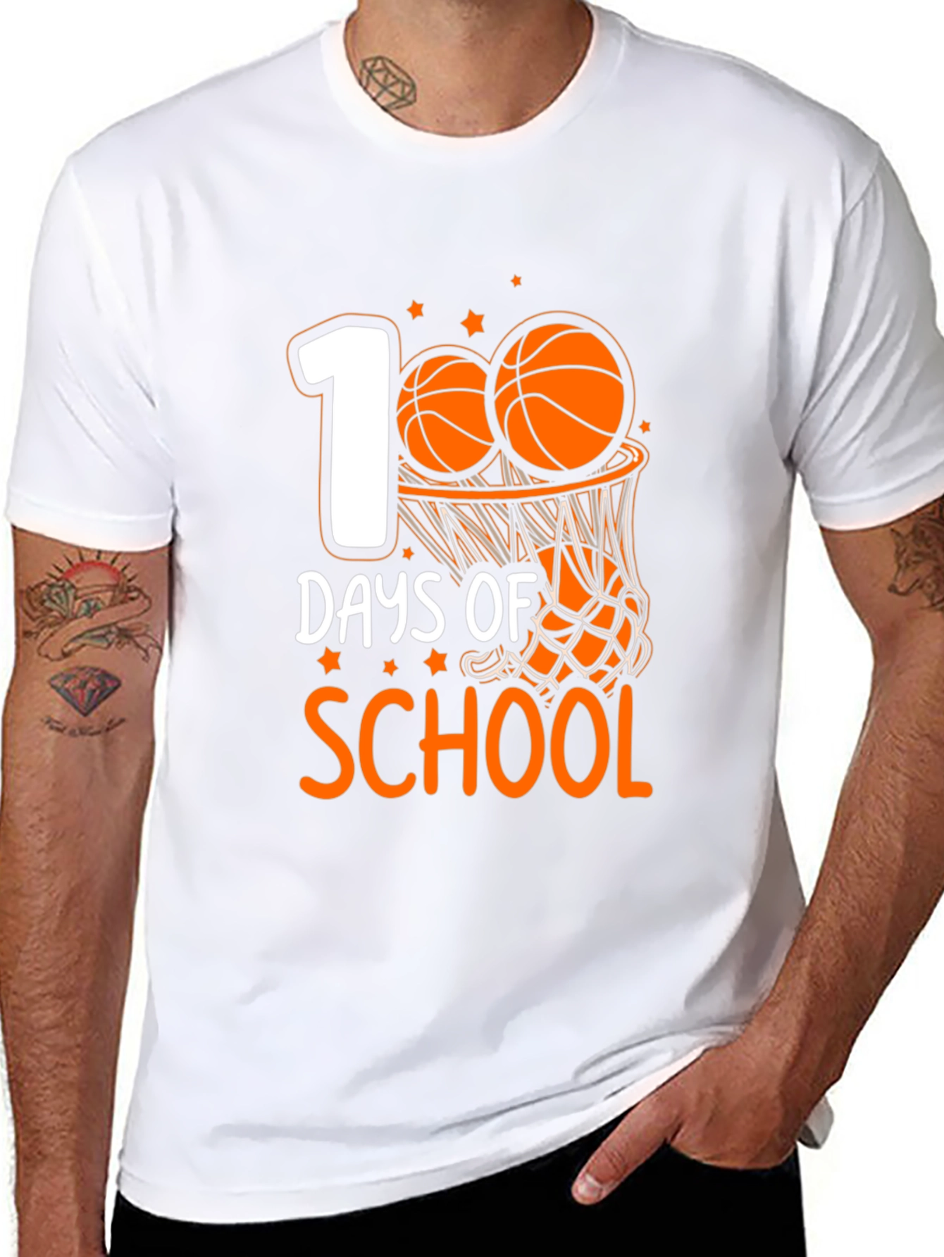 100 Days of School Basketball T-Shirt