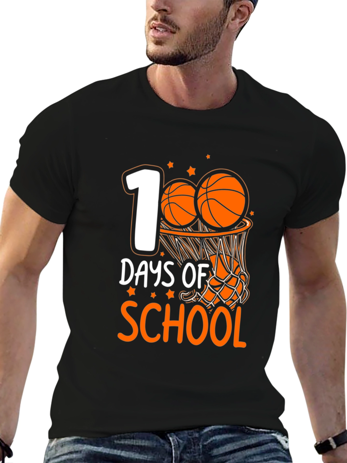 100 Days of School Basketball T-Shirt