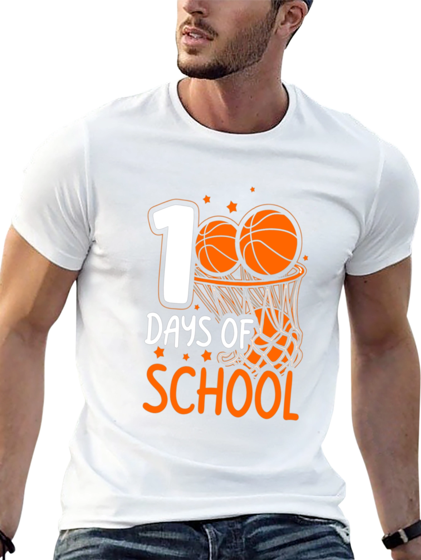 100 Days of School Basketball T-Shirt