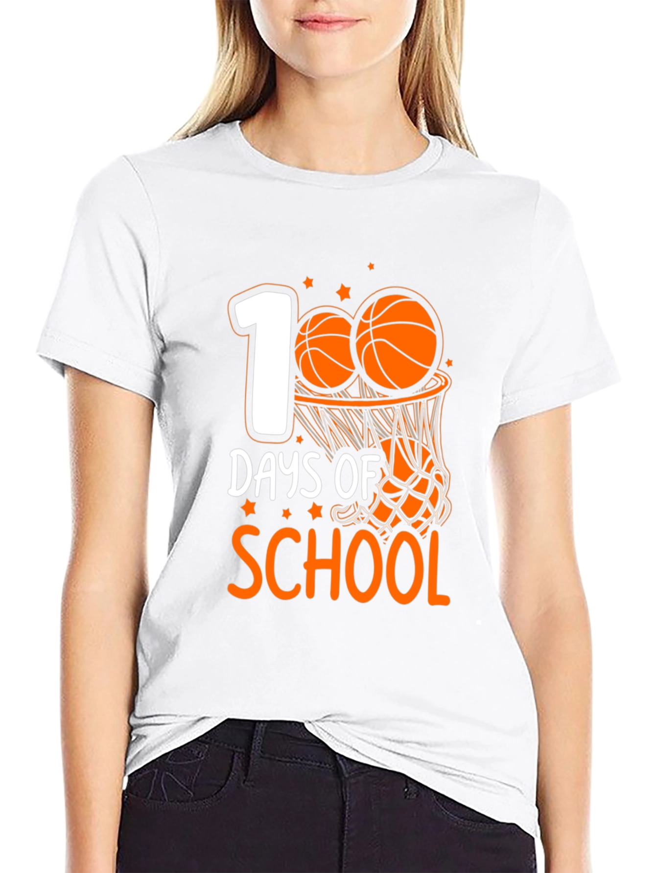100 Days of School Basketball T-Shirt