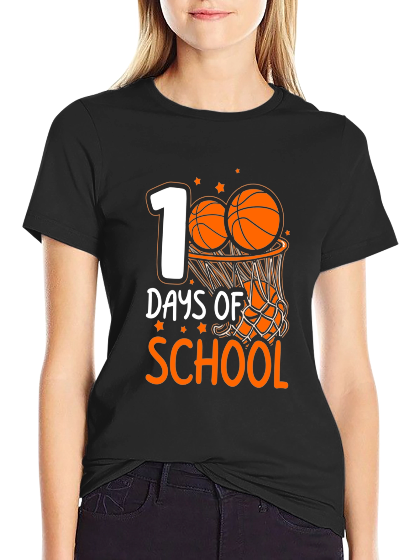 100 Days of School Basketball T-Shirt