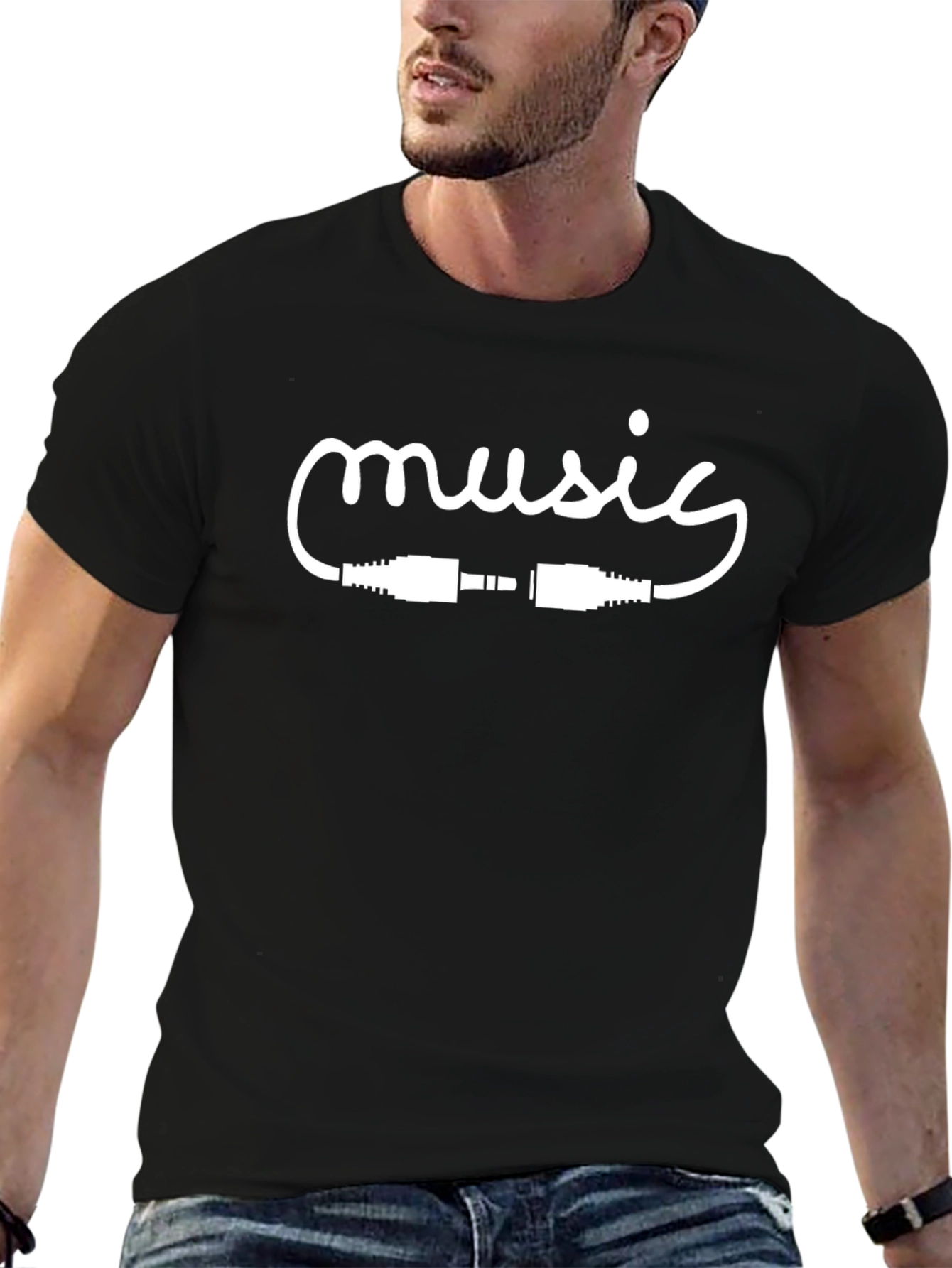 Music Connector Graphic T-Shirt - Black
