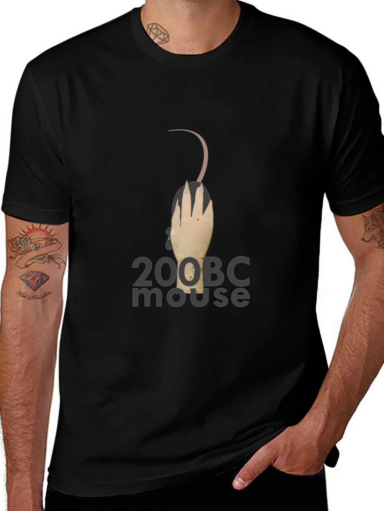 200 BC Mouse Graphic Tee - Unique Design