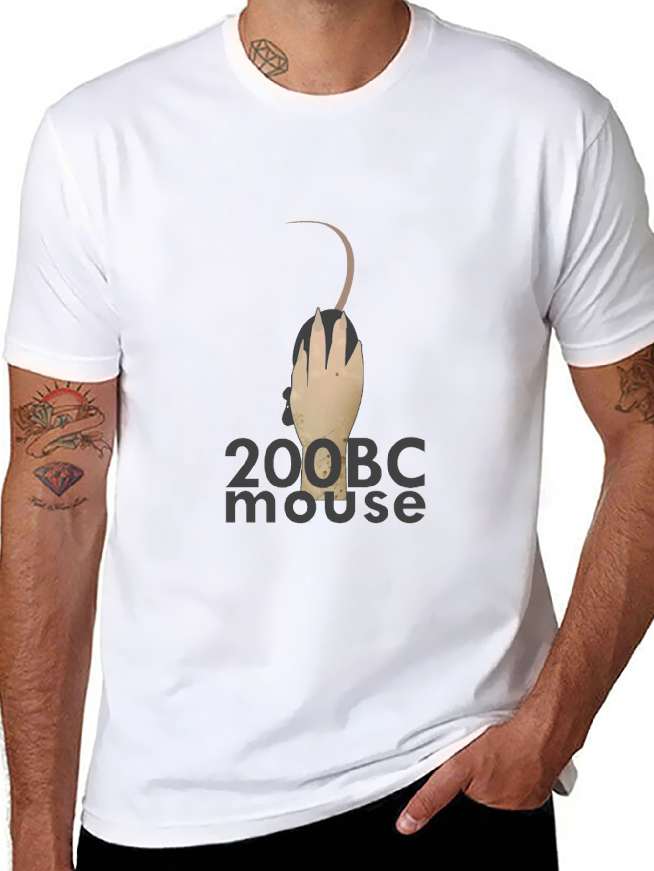200 BC Mouse Graphic Tee - Unique Design
