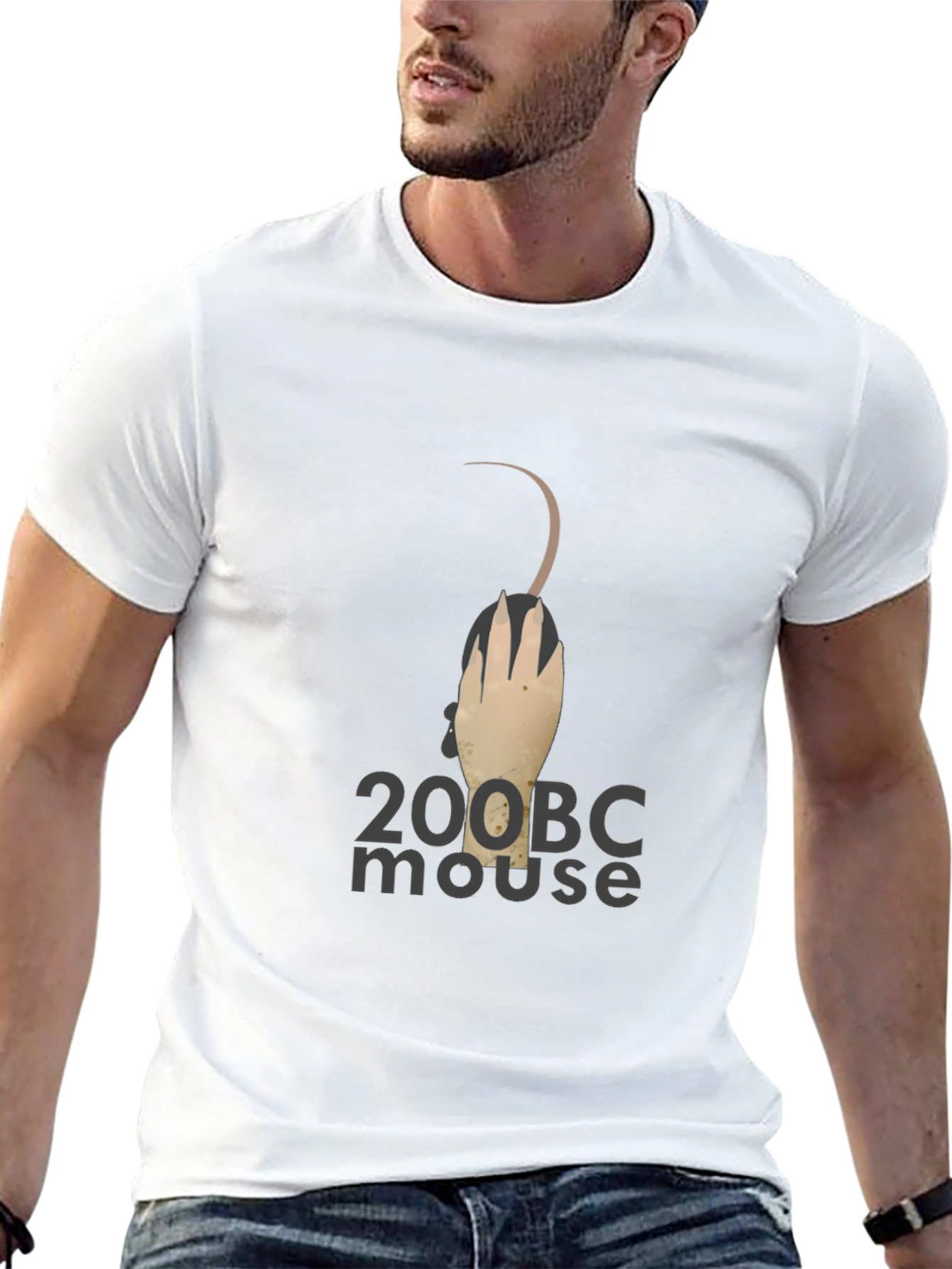 200 BC Mouse Graphic Tee - Unique Design