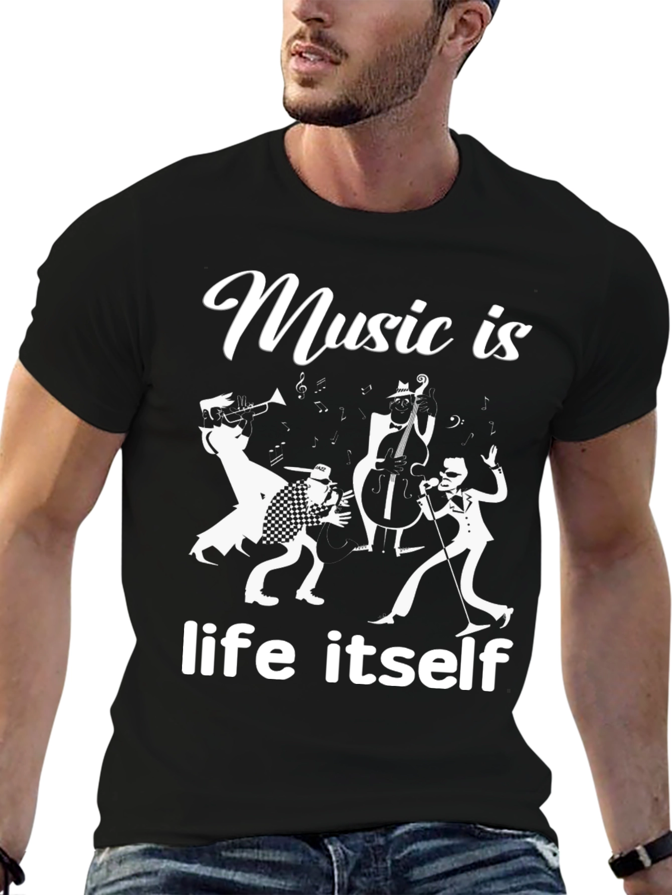 Music Is Life Itself - Jazz Band T-Shirt