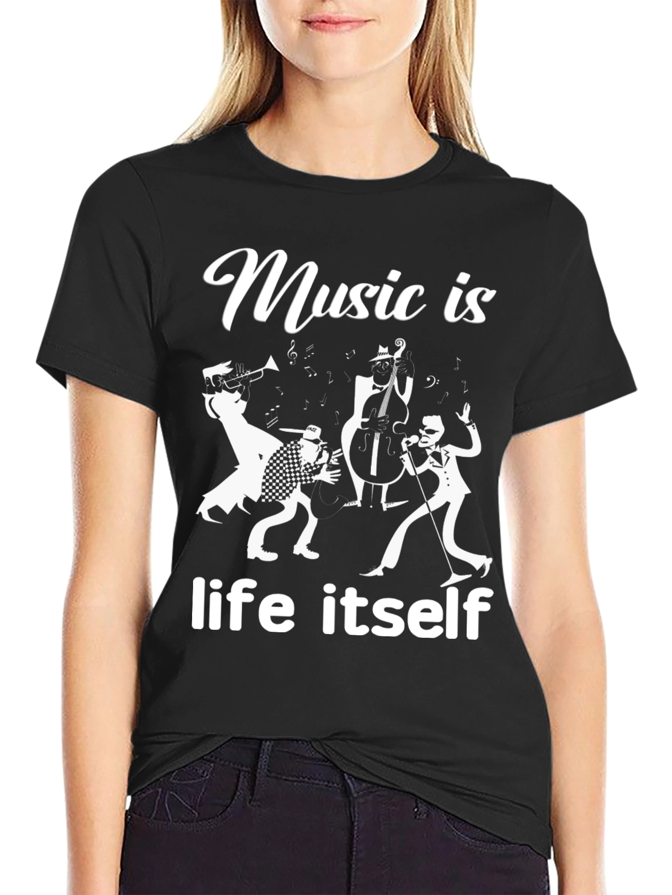 Music Is Life Itself - Jazz Band T-Shirt