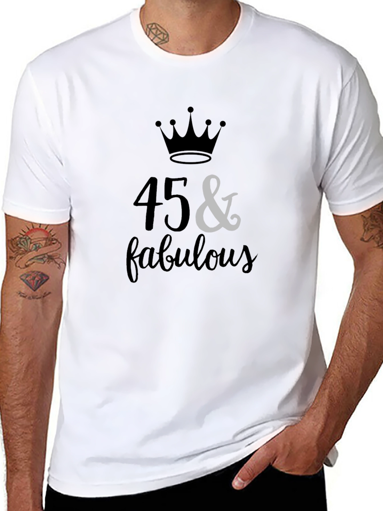 45 & Fabulous Birthday Graphic T-Shirt