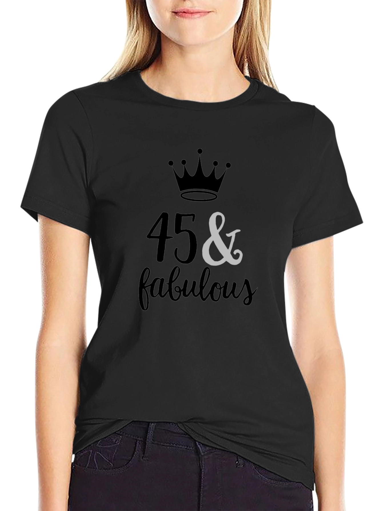 45 & Fabulous Birthday Graphic T-Shirt