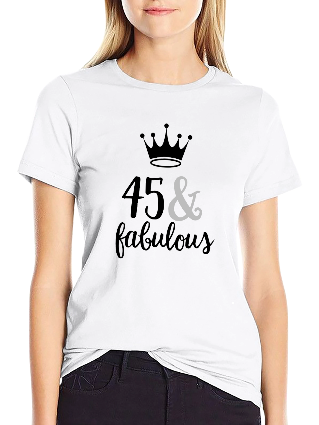 45 & Fabulous Birthday Graphic T-Shirt