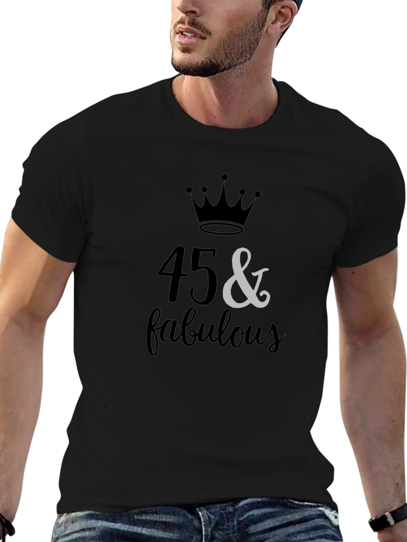 45 & Fabulous Birthday Graphic T-Shirt