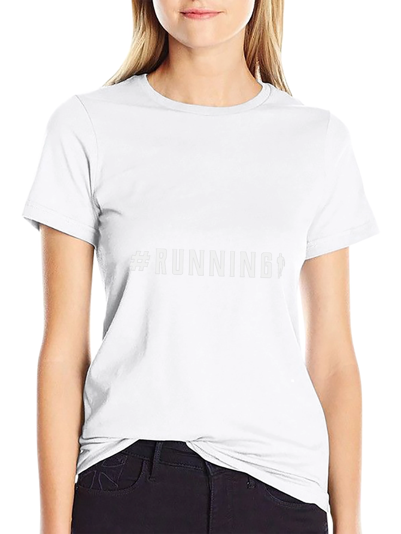 #Running Graphic Tee - Black Cotton Casual Top
