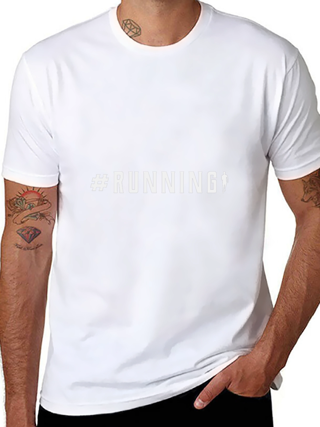 #Running Graphic Tee - Black Cotton Casual Top
