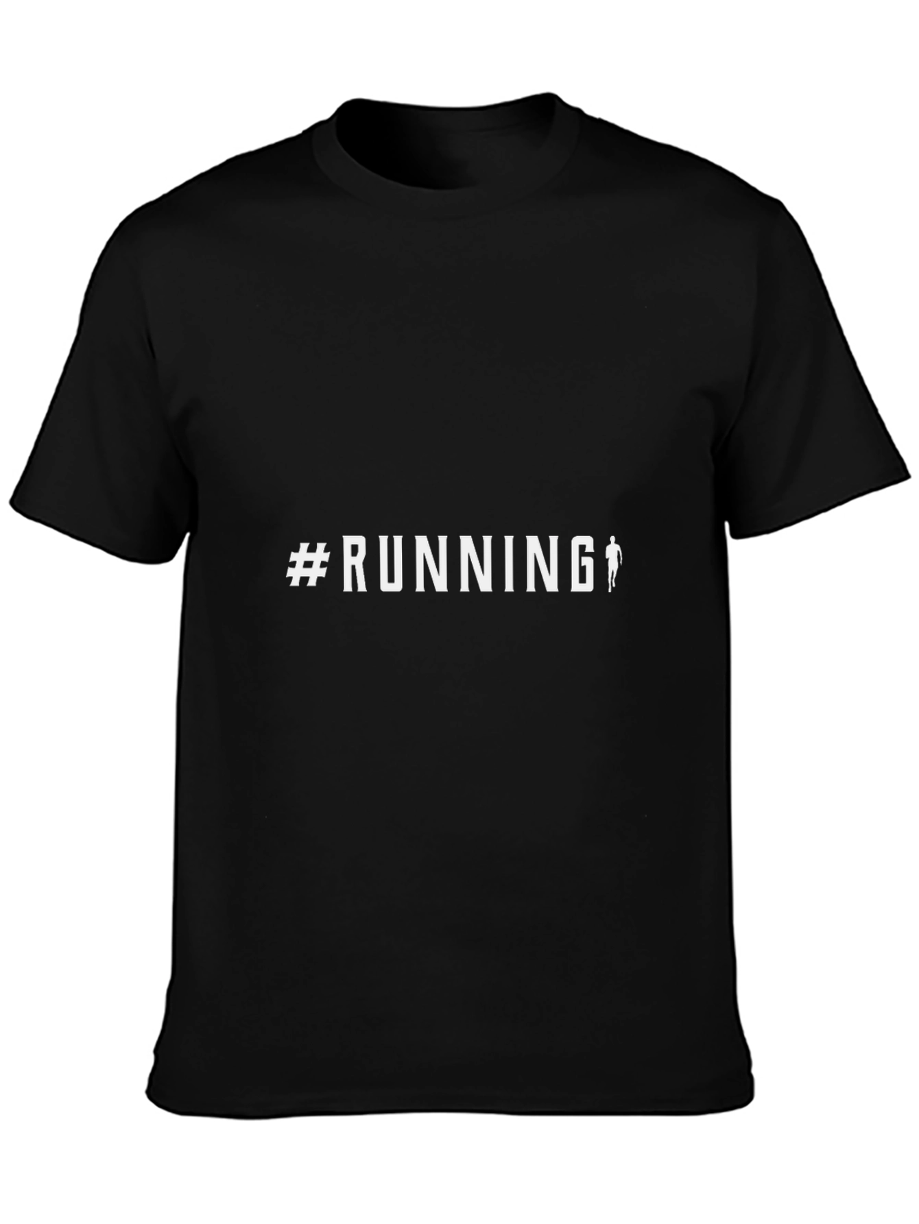 #Running Graphic Tee - Black Cotton Casual Top