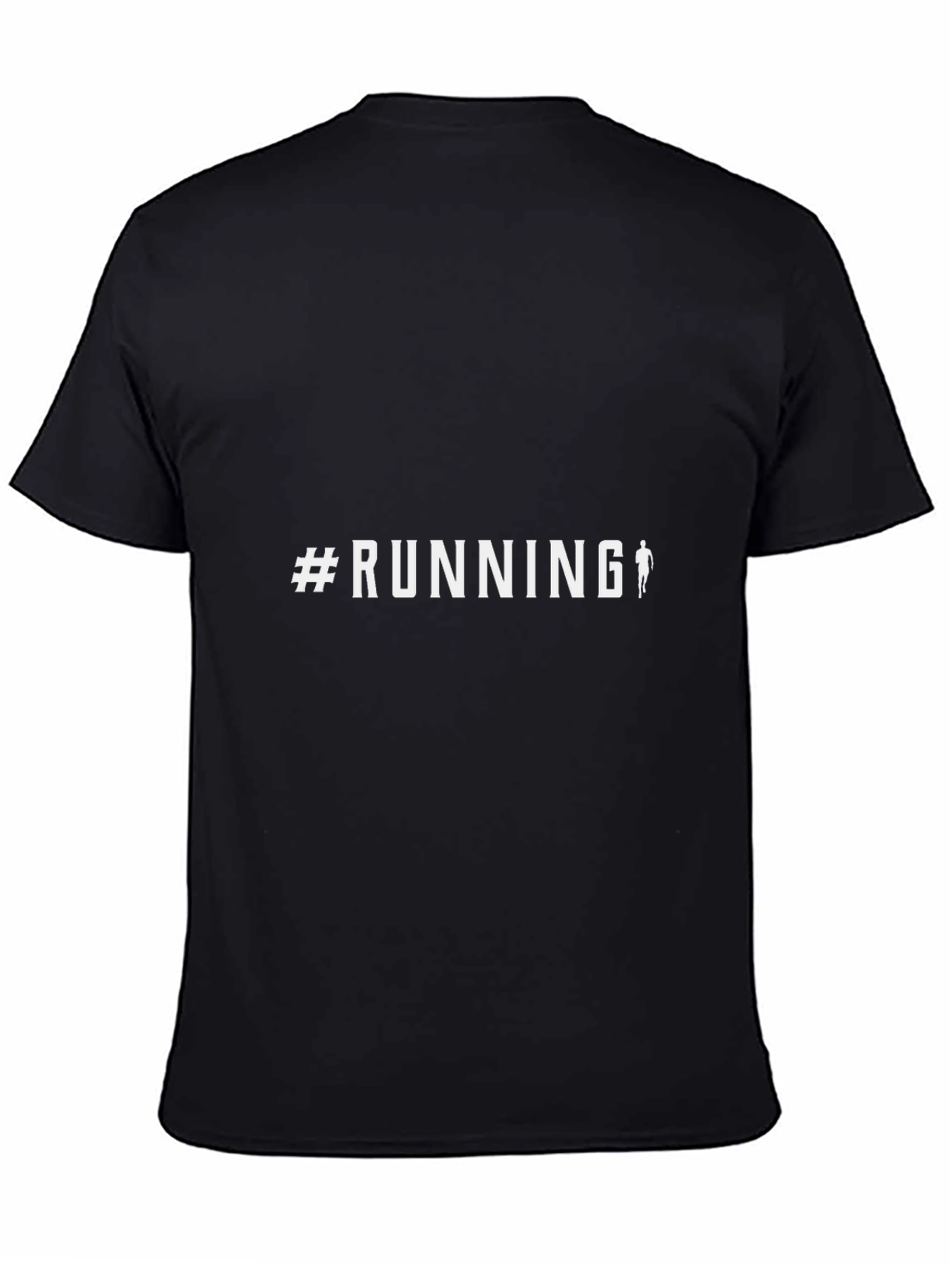 #Running Graphic Tee - Black Cotton Casual Top