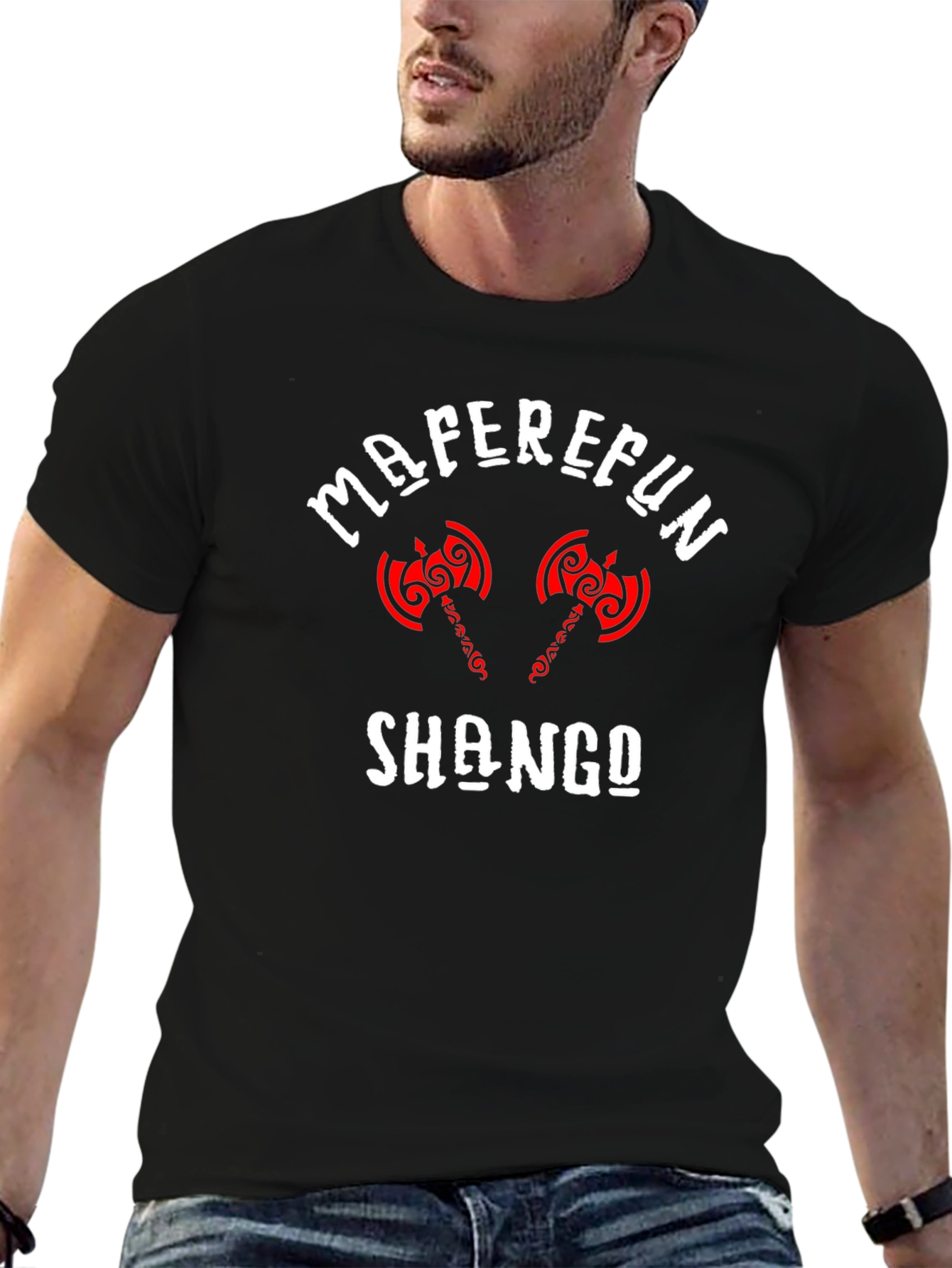 Maferefun Shango Axe Graphic T-Shirt - Black